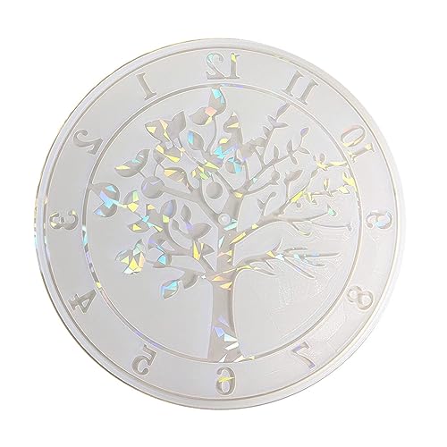 Jartto Holografische Silikonform für Uhr, Ornament, einzigartige Lebensbaum-Uhr, Dekoration, Harzform mit Regenbogen-Reflexion von Jartto