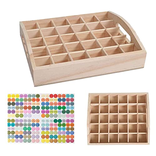 JasCherry Tabletttyp Ätherisches Öl Ständer Display Regal Halter Organisator aus Holz 30 Löcher - Mehrere Slots Gestell Speicher für Duftöle Öle, Nagellack, Stain und Lippenstift #3 von JasCherry