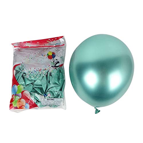 Jasaly 50 Stück 10 Metallisch Latex Luftballons Dickes Chrom Hoch Glanz Metall Perl Ballon Globos für Dekor - Grün von Jasaly