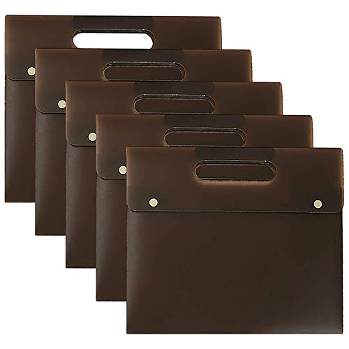 Jasaly A4 Plastic Envelope Folder Bag, File Bag, Flache Projektdatei, mit, 2 DruckknöPfe (, 5 Pro Packung) von Jasaly