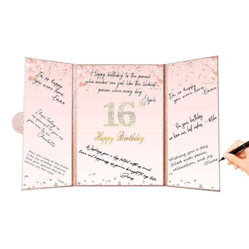 Jasaly Süße Dekoration zum 16. Geburtstag, Gästebuch-Alternative, große Unterschrift zum 16. Geburtstag von Jasaly