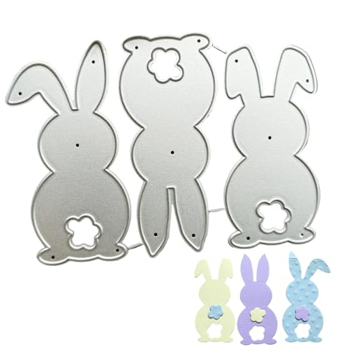 Osterhase Metall Stanzformen Schablone,Bunny Cutting Schablone,Kaninchen Ostern Stanzschablone,Ostern DIY Stanzschablone,Metallisches Material,für Bastelarbeiten, Scrapbooking,Karten. von Jasminum