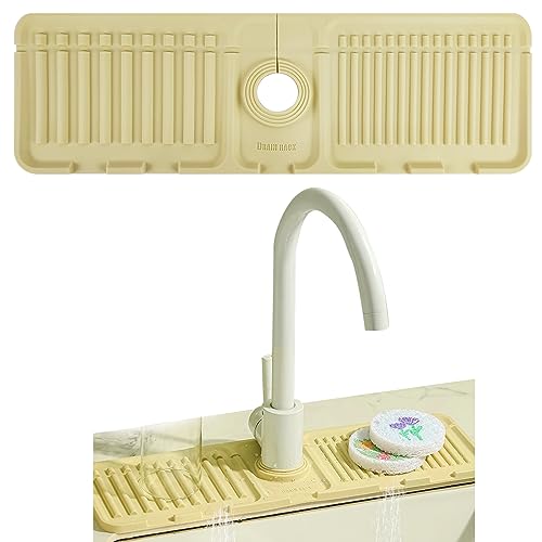 Jastown Silikon Wasserhahn Matte,Wasserhahn Spritzf채nger,Wasserf채nger Matte,Silicone Faucet Handle Drip Catcher Tray,Wasserhahn Abtropfmatte f체r K체che, Badezimmer Arbeitsplatte sch체tzen von Jastown