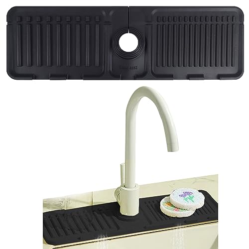 Jastown Silikon Wasserhahn Matte,Wasserhahn Spritzf채nger,Wasserf채nger Matte,Silicone Faucet Handle Drip Catcher Tray,Wasserhahn Abtropfmatte f체r K체che, Badezimmer Arbeitsplatte sch체tzen von Jastown