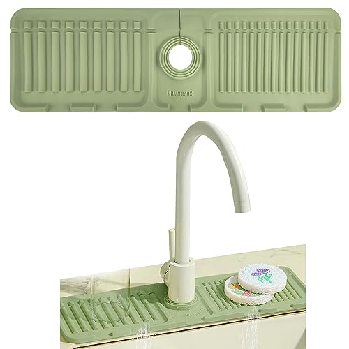 Jastown Silikon Wasserhahn Matte,Wasserhahn Spritzf채nger,Wasserf채nger Matte,Silicone Faucet Handle Drip Catcher Tray,Wasserhahn Abtropfmatte f체r K체che, Badezimmer Arbeitsplatte sch체tzen von Jastown