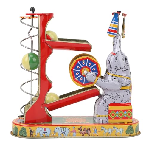 Jauarta Aufziehspielzeug Elefant, der Bälle Spielt, Eisen, Nostalgisches Thema, Vintage-Sammlerstück, Uhrwerkspielzeug für Kinder, Geburtstagsgeschenk, Tischdekoration von Jauarta