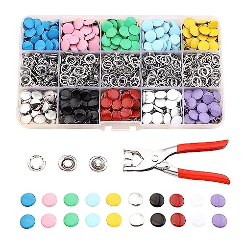 200 kits 10mm Druckknöpfe set mit Zange,10 Farben Druckknopf Ohne Nähen,Metall Druckknopf Set,Sewing Free Five Claw Buckles,für Baby Kinderbekleidung Sewing, Jacken, Jeans, Handgemaakt Taschen von Jauhmui