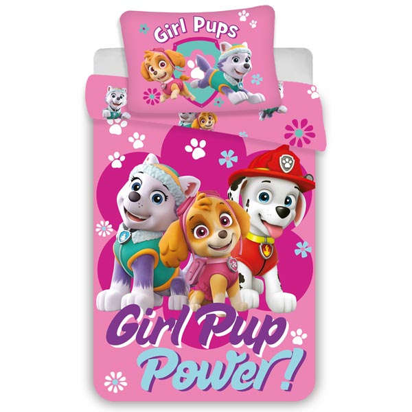 Paw Patrol Girls Kinderbettwäsche, 2-teilig, 100cm x 135cm von Javoli