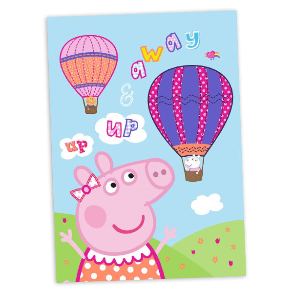 Peppa Wutz Fleecedecke, 1m x 1,4m, Ballons von Javoli