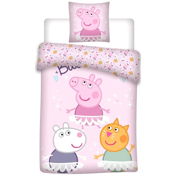 Peppa Wutz Kinderbettwäsche, 2-teilig, 100cm x 140cm von Javoli