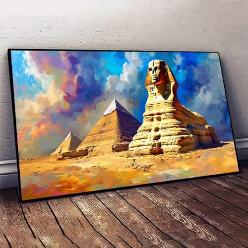 Ägypten Tier Malen nach Zahlen, DIY malen nach zahlen erwachsene, Knitterfreie Leinwand, Digitales Ölgemälde-Set auf Leinwand mit Pinseln und Acrylpigment, Artwork für Heimdekoration, 60x120cm X-502 von Jaxiaco