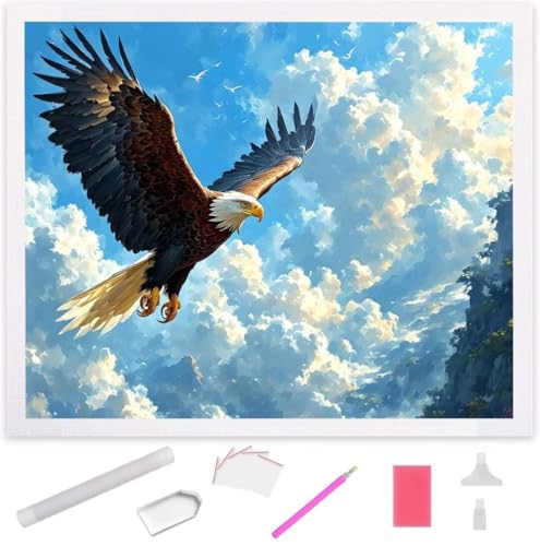 Adler Diamond Painting Erwachsene 30x40cm, DIY 5D Diamant Painting Bilder kinder Malen Nach Zahlen Set, Diamond Art Full Diamant Malerei Kunst Basteln für Home Wand Dekor, Weihnachten Geschenk S-967 von Jaxiaco