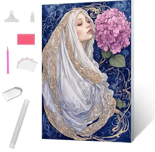 Ballblume für Frauen Diamond Painting Erwachsene 90x120cm, DIY 5D Diamant Painting Bilder kinder Malen Nach Zahlen Set, Diamond Art Full Diamant Malerei Kunst Basteln für Home Wand Dekor S-679 von Jaxiaco