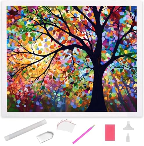 Baum des Lebens Diamond Painting Erwachsene 30x40cm, DIY 5D Diamant Painting Bilder kinder Malen Nach Zahlen Set, Diamond Art Full Diamant Malerei Kunst Basteln für Weihnachten Home Wand Dekor S-811 von Jaxiaco