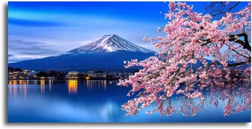 Berg Fuji Japan Diamond Painting Erwachsene Groß XXL 30x60cm, DIY 5D Diamant Painting Bilder kinder Malen Nach Zahlen Set, Diamond Art Full Diamant Malerei Kunst Basteln für Home Wand Dekor G-259 von Jaxiaco