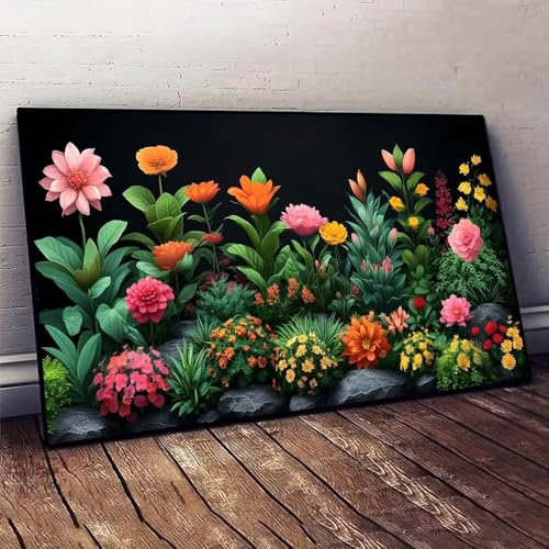 Blume Farbe Malen nach Zahlen, DIY malen nach zahlen erwachsene, Knitterfreie Leinwand, Digitales Ölgemälde-Set auf Leinwand mit Pinseln und Acrylpigment, Artwork für Heimdekoration, 20x40cm X-138 von Jaxiaco