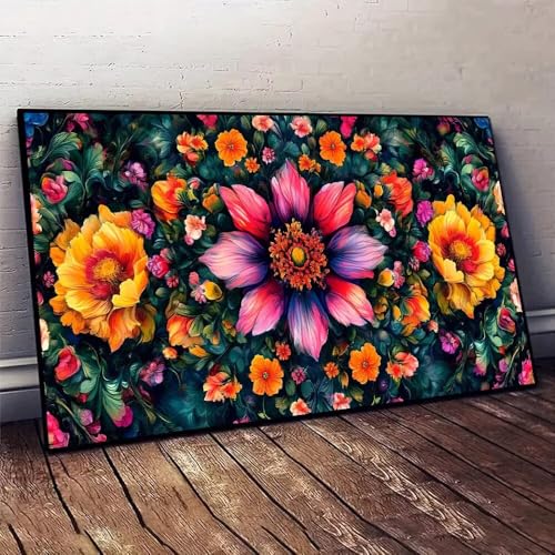 Blume Farbe Malen nach Zahlen, DIY malen nach zahlen erwachsene, Knitterfreie Leinwand, Digitales Ölgemälde-Set auf Leinwand mit Pinseln und Acrylpigment, Artwork für Heimdekoration, 60x120cm X-575 von Jaxiaco