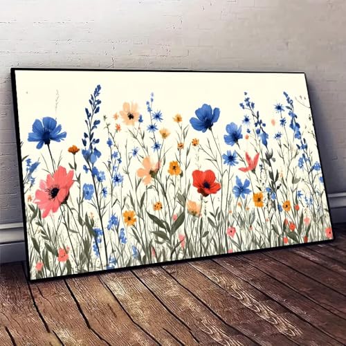 Blume Farbe Malen nach Zahlen, DIY malen nach zahlen erwachsene, Knitterfreie Leinwand, Digitales Ölgemälde-Set auf Leinwand mit Pinseln und Acrylpigment, Artwork für Heimdekoration, 60x120cm X-574 von Jaxiaco