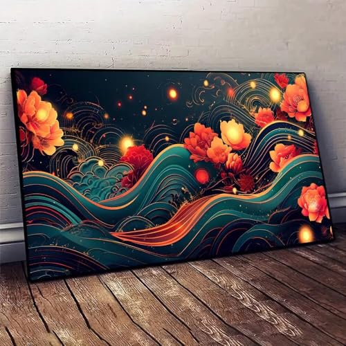 Blume Lampe Malen nach Zahlen, DIY malen nach zahlen erwachsene, Knitterfreie Leinwand, Digitales Ölgemälde-Set auf Leinwand mit Pinseln und Acrylpigment, Artwork für Heimdekoration, 20x40cm X-139 von Jaxiaco