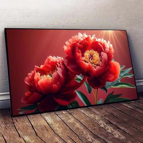 Blume Schönheit Malen nach Zahlen, DIY malen nach zahlen erwachsene, Knitterfreie Leinwand, Digitales Ölgemälde-Set auf Leinwand mit Pinseln und Acrylpigment, Artwork für Heimdekoration, 20x40cm X-147 von Jaxiaco