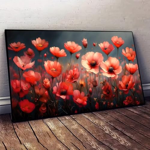 Blume Schönheit Malen nach Zahlen, DIY malen nach zahlen erwachsene, Knitterfreie Leinwand, Digitales Ölgemälde-Set auf Leinwand mit Pinseln und Acrylpigment, Artwork für Heimdekoration, 30x60cm X-148 von Jaxiaco