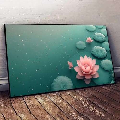 Blume See Malen nach Zahlen, DIY malen nach zahlen erwachsene, Knitterfreie Leinwand, Digitales Ölgemälde-Set auf Leinwand mit Pinseln und Acrylpigment, Artwork für Heimdekoration, 60x120cm X-580 von Jaxiaco