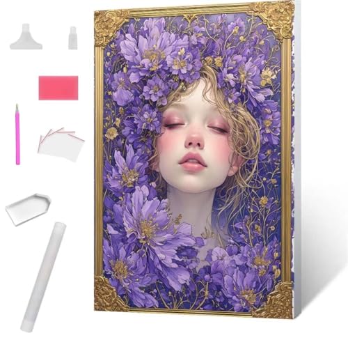 Blumen für Frauen Diamond Painting Erwachsene 30x40cm, DIY 5D Diamant Painting Bilder kinder Malen Nach Zahlen Set, Diamond Art Full Diamant Malerei Kunst Basteln für Weihnachten Home Wand Dekor S-691 von Jaxiaco