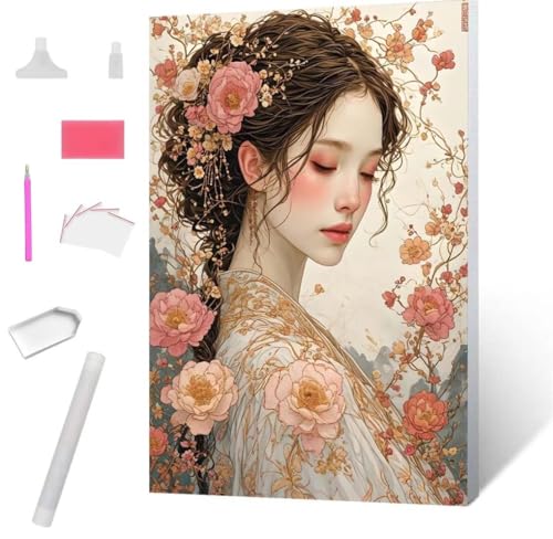 Blumen für Frauen Diamond Painting Erwachsene 30x40cm, DIY 5D Diamant Painting Bilder kinder Malen Nach Zahlen Set, Diamond Art Full Diamant Malerei Kunst Basteln für Weihnachten Home Wand Dekor S-693 von Jaxiaco