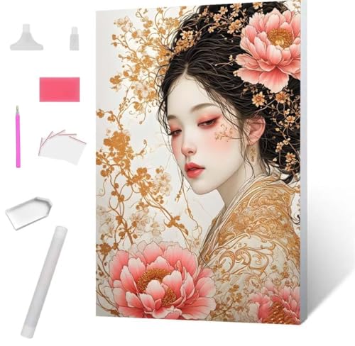 Blumen für Frauen Diamond Painting Erwachsene 30x40cm, DIY 5D Diamant Painting Bilder kinder Malen Nach Zahlen Set, Diamond Art Full Diamant Malerei Kunst Basteln für Weihnachten Home Wand Dekor S-694 von Jaxiaco