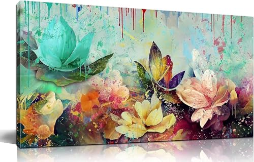 Bunte Blumen Diamond Painting Erwachsene Groß XXL 60x120cm, DIY 5D Diamant Painting Bilder kinder Malen Nach Zahlen Set, Diamond Art Full Diamant Malerei Kunst Basteln für Home Wand Dekor G-133 von Jaxiaco