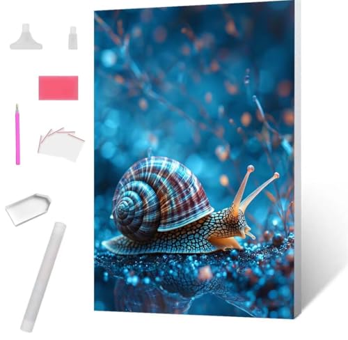 Diamond Painting, DIY 5D Diamant Painting Schnecke Bilder Diamond Painting Erwachsene Kinder Crystal Art Set Diamant Malerei Stickerei Mosaikherstellung für Home Wand Décor Geschenke 80x110cm S-892 von Jaxiaco