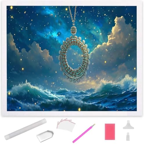 Diamond Painting, DIY 5D Diamant Painting Sternenhimmel Halskette Bilder Diamond Painting Erwachsene Kinder Crystal Art Set Diamant Malerei Stickerei Mosaikherstellung für Home Wand Décor 50x70cm S944 von Jaxiaco