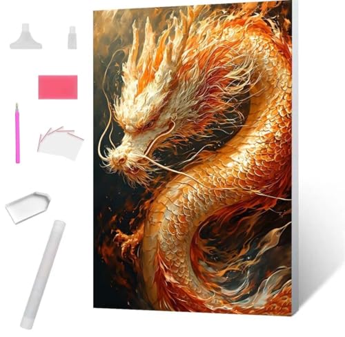 Diamond Painting Göttlicher Drache Diamond Art Painting Full Zubehör, Diamant Painting Bilder Erwachsene Stickerei Kreuzstich Kinder Diamant Malerei Art Herbst Wanddekoration Frau Gifts 70x95cm S-805 von Jaxiaco