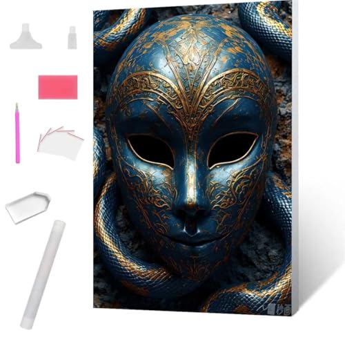 Diamond Painting Maske Diamond Art Painting Full Zubehör, Diamant Painting Bilder Erwachsene Stickerei Kreuzstich Kinder Diamant Malerei Art Craft Herbst Wanddekoration Frau Gifts 70x95cm S-636 von Jaxiaco