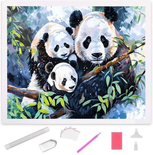 Diamond Painting Panda Diamond Art Painting Full Zubehör, Diamant Painting Bilder Erwachsene Stickerei Kreuzstich Kinder Diamant Malerei Art Craft Herbst Wanddekoration Frau Gifts 40x50cm S-969 von Jaxiaco