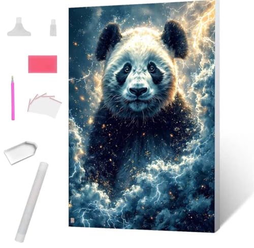 Diamond Painting Panda Diamond Art Painting Full Zubehör, Diamant Painting Bilder Erwachsene Stickerei Kreuzstich Kinder Diamant Malerei Art Craft Herbst Wanddekoration Frau Gifts 70x95cm S-968 von Jaxiaco