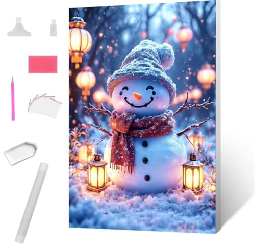 Diamond Painting Schneemann Diamond Art Painting Full Zubehör, Diamant Painting Bilder Erwachsene Stickerei Kreuzstich Kinder Diamant Malerei Art Craft Herbst Wanddekoration Frau Gifts 70x95cm S-979 von Jaxiaco