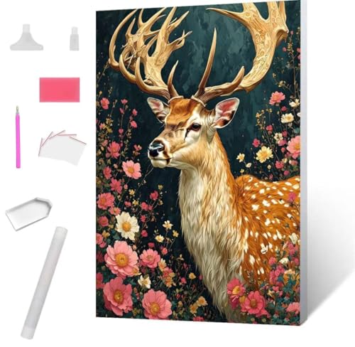 Diamond Painting Sika Hirsch Diamond Art Painting Full Zubehör, Diamant Painting Bilder Erwachsene Stickerei Kreuzstich Kinder Diamant Malerei Art Craft Herbst Wanddekoration Frau Gifts 100x135cm S577 von Jaxiaco