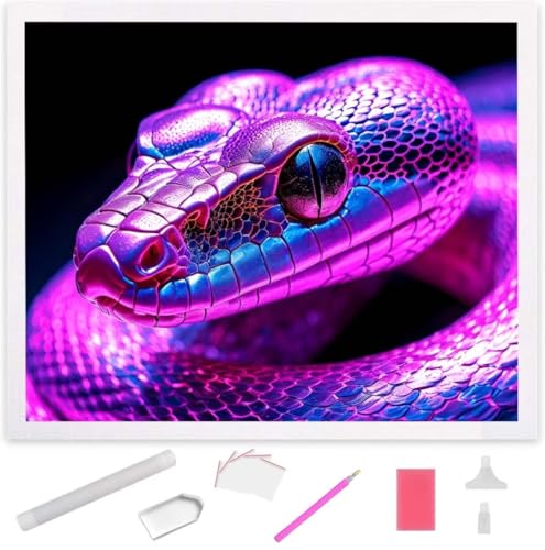 Dreamy Purple Snake Diamond Painting Erwachsene 60x80cm, DIY 5D Diamant Painting Bilder kinder Malen Nach Zahlen Set, Diamond Art Full Diamant Malerei Kunst Basteln für Home Wand Dekor S-620 von Jaxiaco