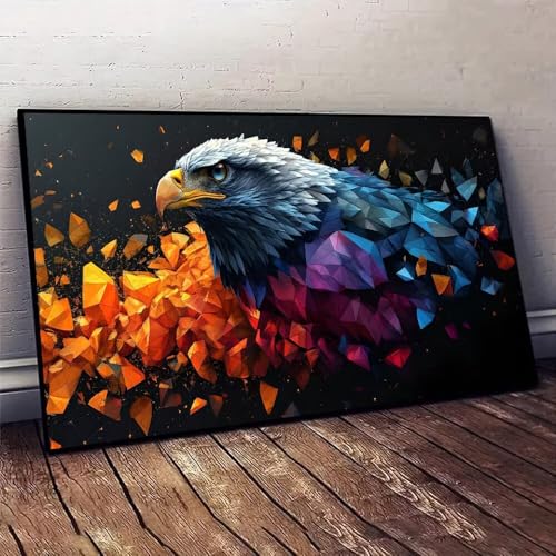 Farbe Adler Malen nach Zahlen, DIY malen nach zahlen erwachsene, Knitterfreie Leinwand, Digitales Ölgemälde-Set auf Leinwand mit Pinseln und Acrylpigment, Artwork für Heimdekoration, 20x40cm X-33 von Jaxiaco