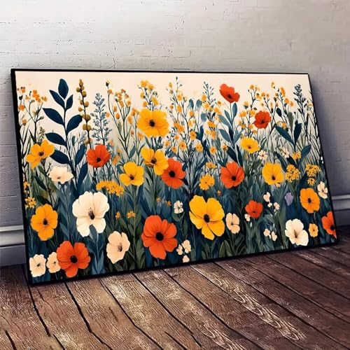 Farbe Blume Malen nach Zahlen, DIY malen nach zahlen erwachsene, Knitterfreie Leinwand, Digitales Ölgemälde-Set auf Leinwand mit Pinseln und Acrylpigment, Artwork für Heimdekoration, 60x120cm X-511 von Jaxiaco