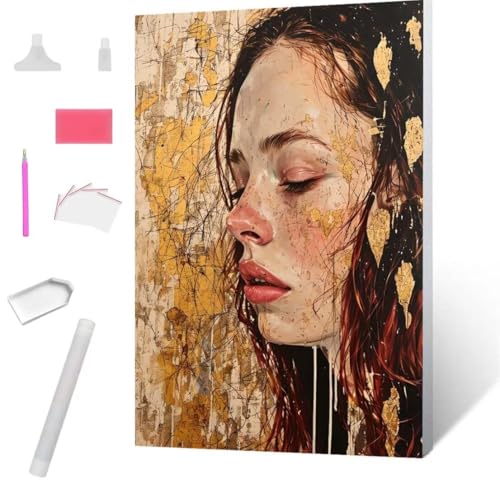 Frau Diamond Painting Erwachsene 30x40cm, DIY 5D Diamant Painting Bilder kinder Malen Nach Zahlen Set, Diamond Art Full Diamant Malerei Kunst Basteln für Home Wand Dekor, Weihnachten Geschenk S-685 von Jaxiaco