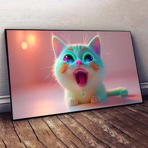 Haustier Katze Malen nach Zahlen, DIY malen nach zahlen erwachsene, Knitterfreie Leinwand, Digitales Ölgemälde-Set auf Leinwand mit Pinseln und Acrylpigment, Artwork für Heimdekoration, 30x60cm X-38 von Jaxiaco