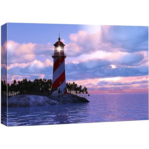 Leuchtturm Diamond Painting Erwachsene Groß XXL 40x80cm, DIY 5D Diamant Painting Bilder kinder Malen Nach Zahlen Set, Diamond Art Full Diamant Malerei Kunst Basteln für Home Wand Dekor G-235 von Jaxiaco