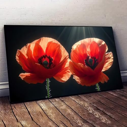 Malen Nach Zahlen Erwachsene Blume Sonnenlicht DIY Handgemalt Ölgemälde Leinwand Set mit 3 Pinsel und Acrylpigment für Malerei Bastelset, Frauen Home Deko Geburtstag Weihnachten Geschenk 25x50cm X-161 von Jaxiaco