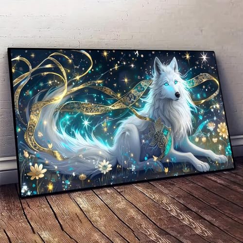 Malen Nach Zahlen Erwachsene Fuchs Traum DIY Handgemalt Ölgemälde Leinwand Set mit 3 Pinsel und Acrylpigment für Malerei Bastelset, Frauen Home Deko Geburtstag Weihnachten Geschenk 25x50cm X-570 von Jaxiaco