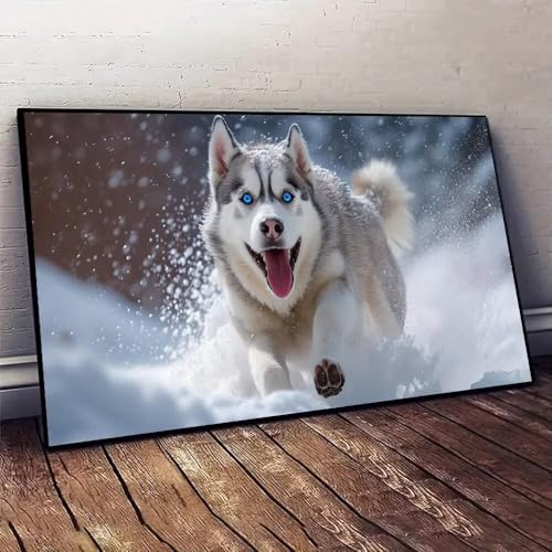 Malen Nach Zahlen Erwachsene Hund Niedlich DIY Handgemalt Ölgemälde Leinwand Set mit 3 Pinsel und Acrylpigment für Malerei Bastelset, Frauen Home Deko Geburtstag Weihnachten Geschenk 35x70cm X-101 von Jaxiaco