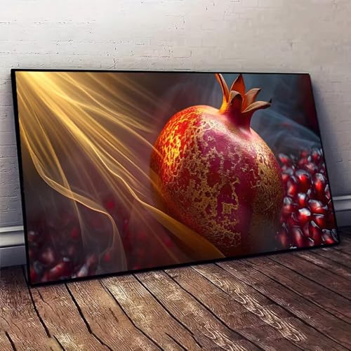 Malen Nach Zahlen Erwachsene Rot Obst DIY Handgemalt Ölgemälde Leinwand Set mit 3 Pinsel und Acrylpigment für Malerei Bastelset, Frauen Home Deko Geburtstag Weihnachten Geschenk 35x70cm X-127 von Jaxiaco