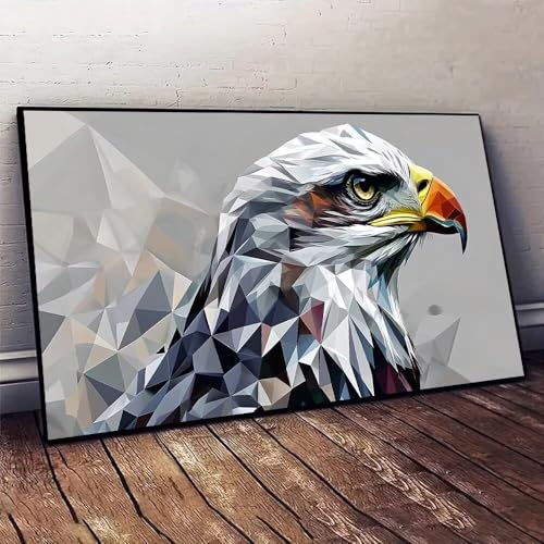 Malen Nach Zahlen Erwachsene Tier Adler DIY Handgemalt Ölgemälde Leinwand Set mit 3 Pinsel und Acrylpigment für Malerei Bastelset, Frauen Home Deko Geburtstag Weihnachten Geschenk 25x50cm X-72 von Jaxiaco