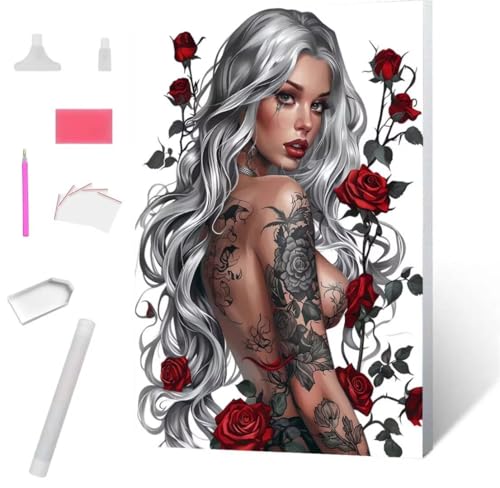 Sexy Frau Diamond Painting Erwachsene 90x120cm, DIY 5D Diamant Painting Bilder kinder Malen Nach Zahlen Set, Diamond Art Full Diamant Malerei Kunst Basteln für Weihnachten Home Wand Dekor S-959 von Jaxiaco